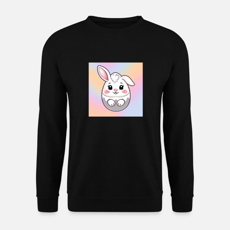 Eierglück mit Hase - Unisex Pullover - Schwarz