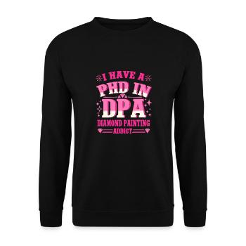 Diamond Painting Artist Addict Diamond Painting - Unisex Pullover - Schwarz - Vorne - Alina (178cm) & Michal (187cm)