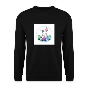 Ei, Ei, Osterzeit! - Unisex Pullover - Schwarz - Vorne - Alina (178cm) & Michal (187cm)