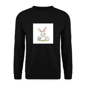 Süßer Osterhase - Unisex Pullover - Schwarz - Vorne - Alina (178cm) & Michal (187cm)