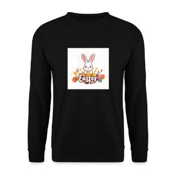 Zauberhafter Osterhase - Unisex Pullover - Schwarz - Vorne - Alina (178cm) & Michal (187cm)