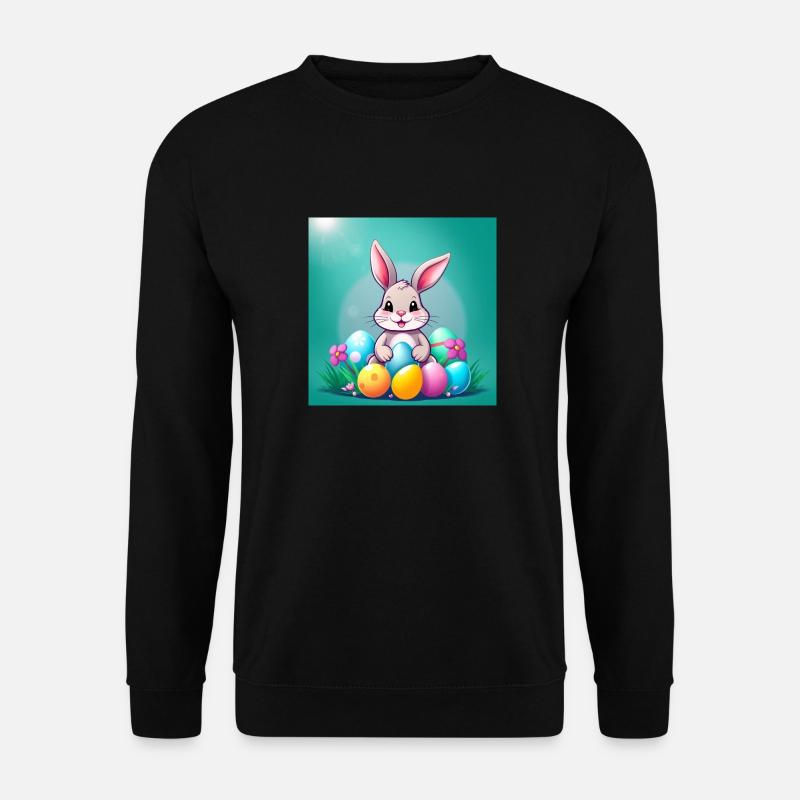 Osterzauber: Hase & Ei - Unisex Pullover - Schwarz