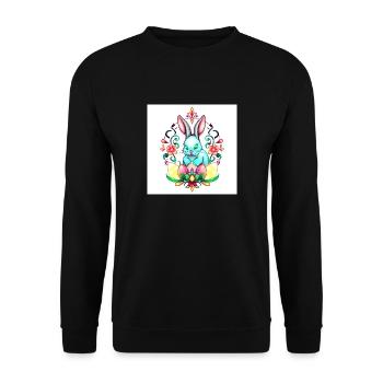 Ei-Catcher: Hase Edition - Unisex Pullover - Schwarz - Vorne - Alina (178cm) & Michal (187cm)