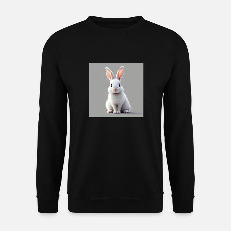 Osterhase weiß - Unisex Pullover - Schwarz