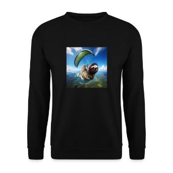 Faultier Wanderer Paragliding - Unisex Pullover - Schwarz - Vorne - Alina (178cm) & Michal (187cm)