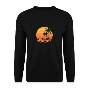 Vintage Tropic Vibes - Unisex Sweatshirt - black - Front - Alina (178cm) & Michal (187cm)