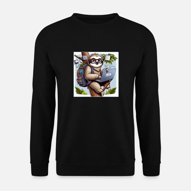 Faultier Wanderer Digitale Nomaden - Unisex Pullover - Schwarz