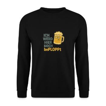 bePLOPPt - Unisex Pullover - Schwarz - Vorne - Alina (178cm) & Michal (187cm)
