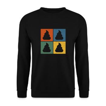 Pop Art Poop – Colorful & Ironic - Unisex Sweatshirt - black - Front - Alina (178cm) & Michal (187cm)