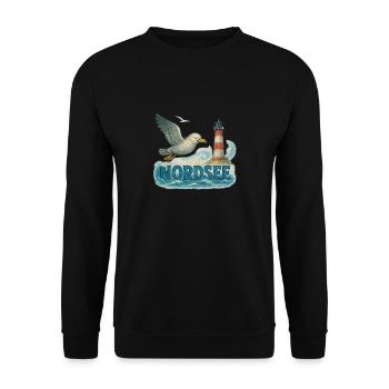Nordsee - Unisex Pullover - Schwarz - Vorne - Alina (178cm) & Michal (187cm)