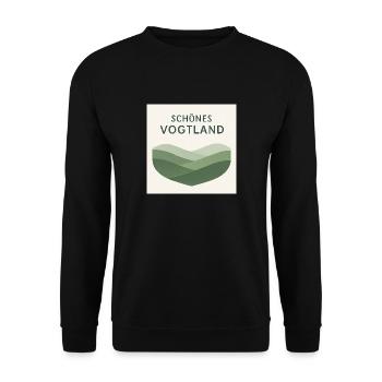 Schönes Vogtland – Naturverbundenes T-Shirt Design - Unisex Pullover - Schwarz - Vorne - Alina (178cm) & Michal (187cm)