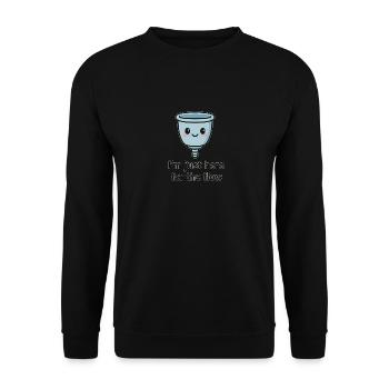 I'm Just Here for the Flow – Menstrual Cup Design - Unisex Sweatshirt - black - Front - Alina (178cm) & Michal (187cm)