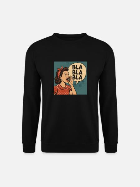 Retro Mädchen Schreien Bla Bla Bla Bla Bla Bla - Unisex Pullover - Schwarz