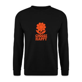 Choose Happy - In einer knalligen Farbe - Unisex Pullover - Schwarz - Vorne - Alina (178cm) & Michal (187cm)