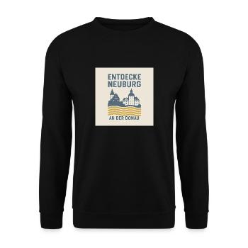 Entdecke Neuburg an der Donau - Unisex Pullover - Schwarz - Vorne - Alina (178cm) & Michal (187cm)