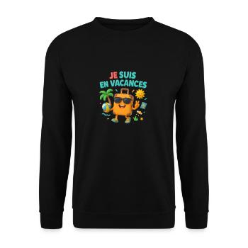 image je suis en vacance - Sweat-shirt Unisexe - noir - Devant - Alina (178cm) & Michal (187cm)