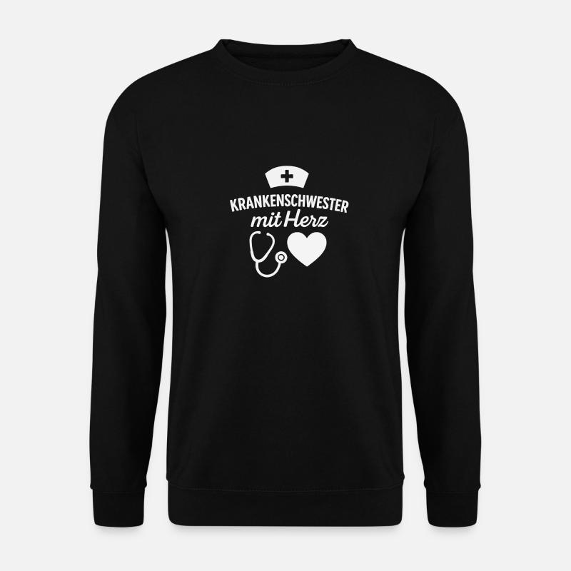 Krankenschwester mit Herz - Unisex Pullover - Schwarz