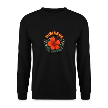 Hibiskus - Unisex Pullover - Schwarz - Vorne - Alina (178cm) & Michal (187cm)