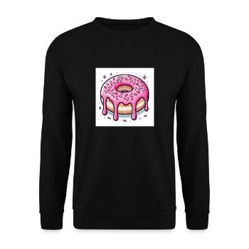 Leckereien Donut Kunst - Unisex Pullover - Schwarz - Vorne - Alina (178cm) & Michal (187cm)