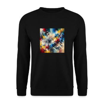 Explosion de Couleurs Abstraites - Sweat-shirt Unisexe - noir - Devant - Alina (178cm) & Michal (187cm)