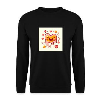 Bespritztes eisiges Herz - Unisex Pullover - Schwarz - Vorne - Alina (178cm) & Michal (187cm)