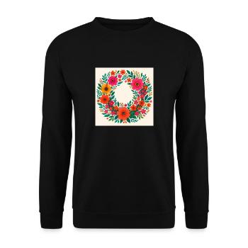 Spring flowers - Sweat-shirt Unisexe - noir - Devant - Alina (178cm) & Michal (187cm)