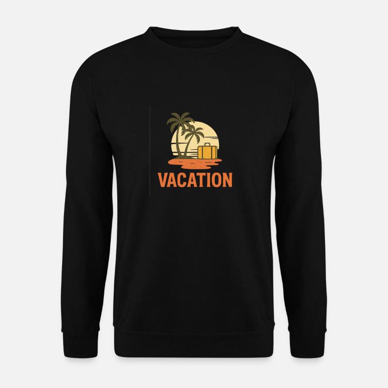 Palmen & Koffer – Urlaubsfeeling pur - Unisex Pullover - Schwarz