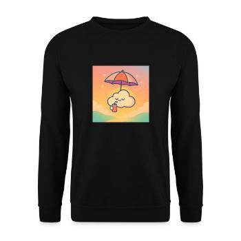 Nuage Chill – Sérénité d’Été - Sweat-shirt Unisexe - noir - Devant - Alina (178cm) & Michal (187cm)