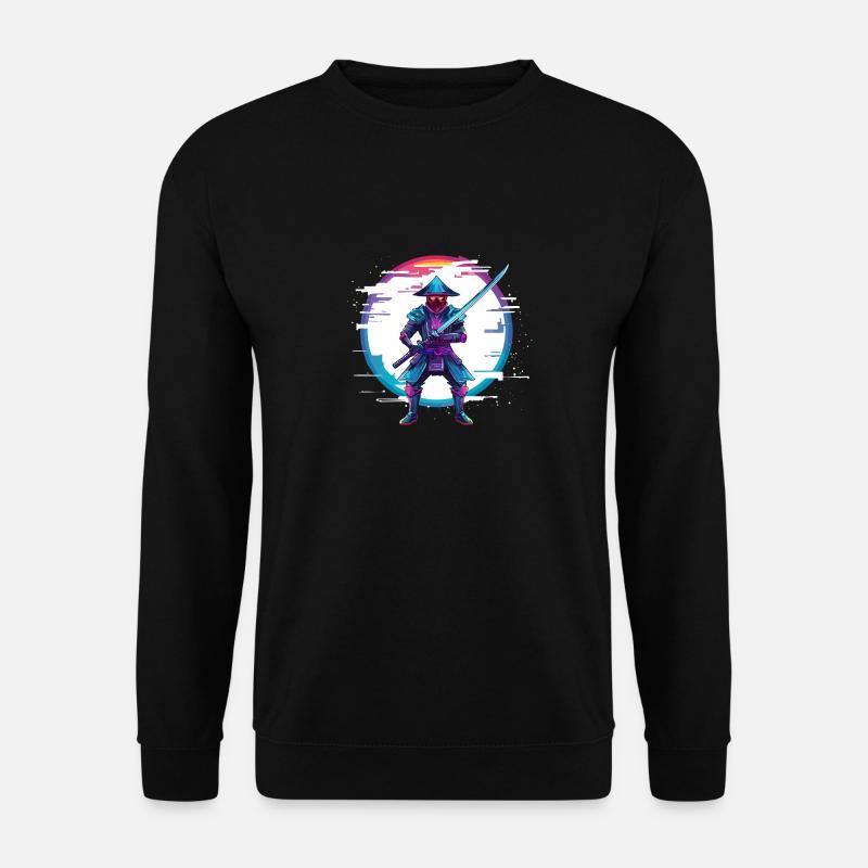Cyberpunk Glitch Samurai - Unisex Sweatshirt - black