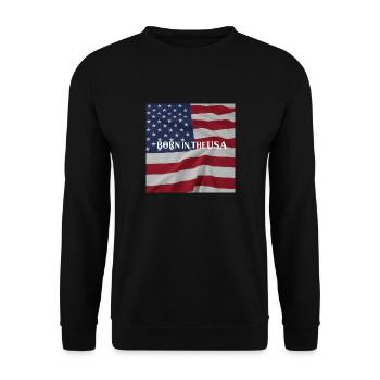 Amerikanische Flagge patriotisches Design - Unisex Pullover - Schwarz - Vorne - Alina (178cm) & Michal (187cm)