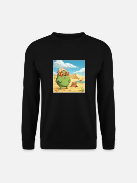 Frosch mit Sonnenbrille auf Strand - Unisex Pullover - Schwarz