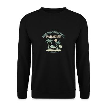 Procrastination Paradise - Unisex Pullover - Schwarz - Vorne - Alina (178cm) & Michal (187cm)