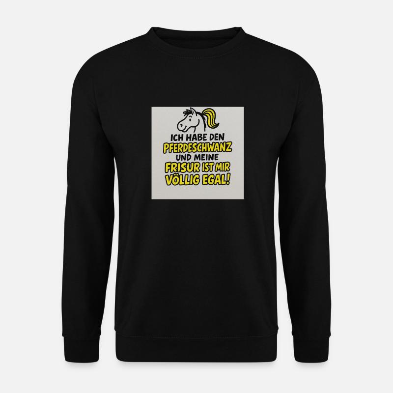 Pferdeschwanz gefunden - Unisex Pullover - Schwarz