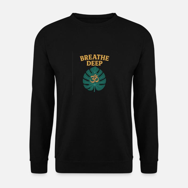 Respirez profondément avec la feuille de Monstera - Sweat-shirt Unisexe - noir
