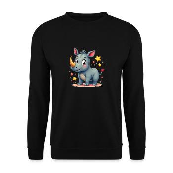 Nashorn Design - Unisex Pullover - Schwarz - Vorne - Alina (178cm) & Michal (187cm)