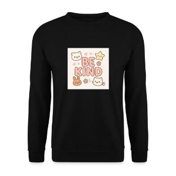 Be kind - Design mignon - Sweat-shirt Unisexe - noir - Devant - Alina (178cm) & Michal (187cm)