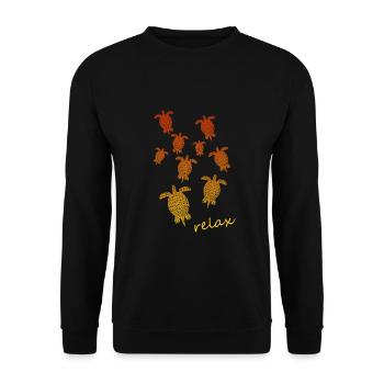 Schildkröten Turtles - Unisex Pullover - Schwarz - Vorne - Alina (178cm) & Michal (187cm)
