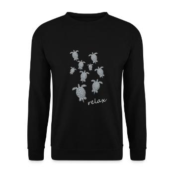 Schildkröte Turtle - Unisex Pullover - Schwarz - Vorne - Alina (178cm) & Michal (187cm)