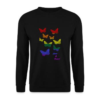 butterflys lgbtq pride - Unisex Pullover - Schwarz - Vorne - Alina (178cm) & Michal (187cm)