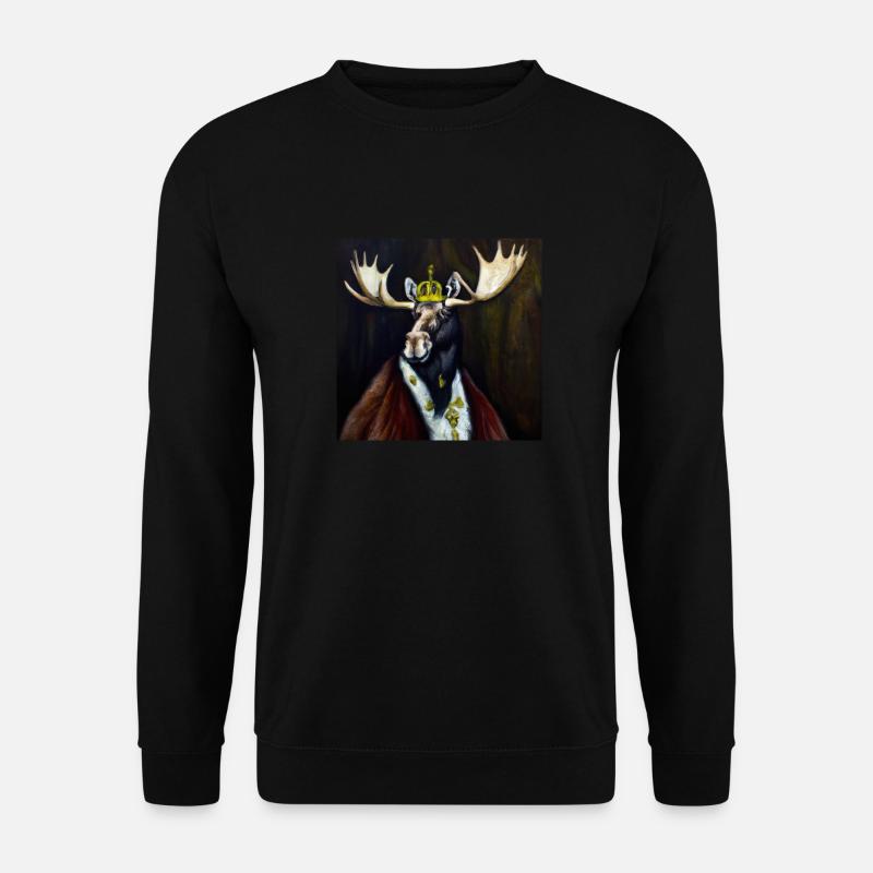 Elch in der Krone - Unisex Pullover - Schwarz