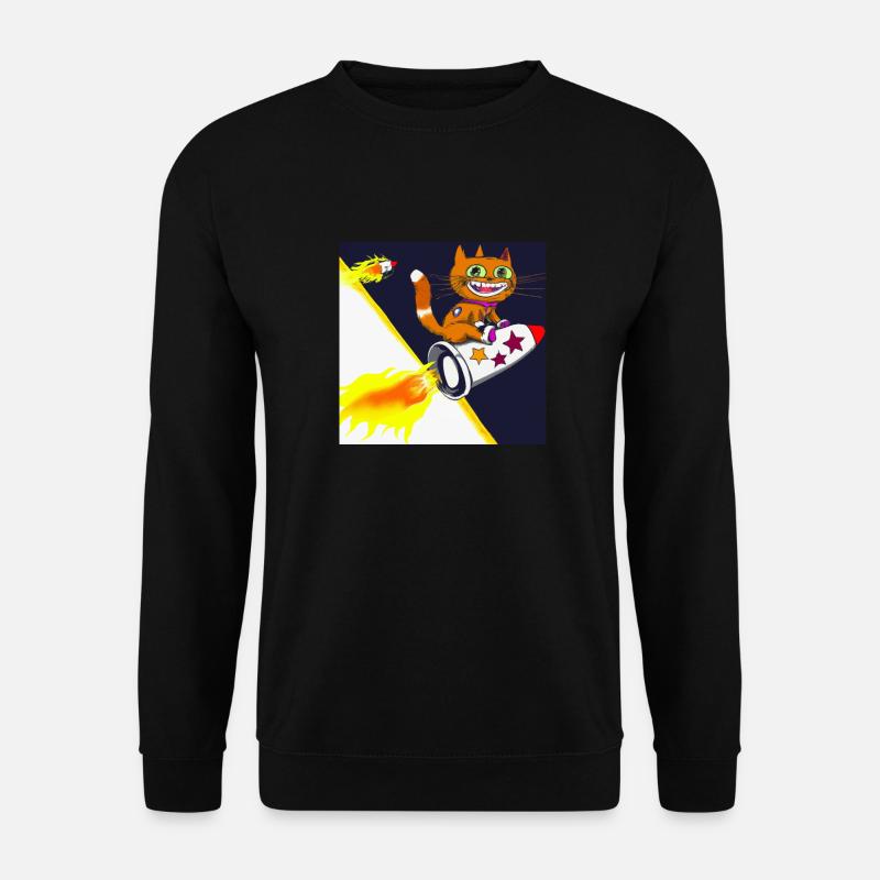 Raketen Katze - Unisex Pullover - Schwarz