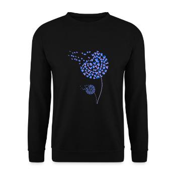 LOVE Purple dandelion - Unisex Pullover - Schwarz - Vorne - Alina (178cm) & Michal (187cm)