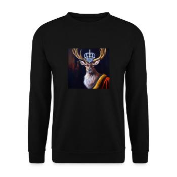 cerf - Sweat-shirt Unisexe - noir - Devant - Alina (178cm) & Michal (187cm)