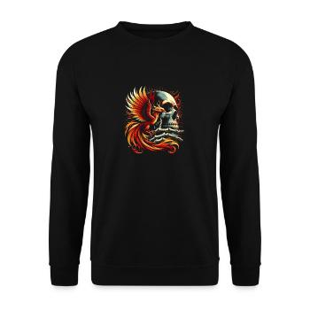 Die Wiedergeburt des Phönix - Unisex Pullover - Schwarz - Vorne - Alina (178cm) & Michal (187cm)
