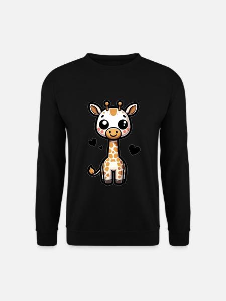 Niedliche Giraffe Gezeichnete Giraffe - Unisex Pullover - Schwarz
