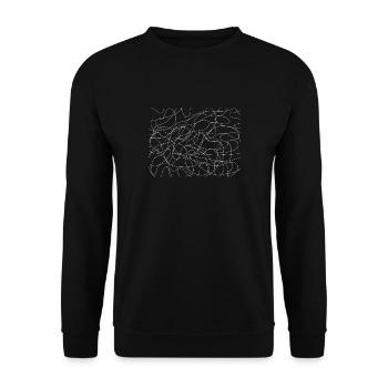 Wirrwarr Linien - Unisex Pullover - Schwarz - Vorne - Alina (178cm) & Michal (187cm)