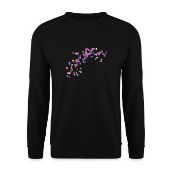 Punkte Bunt Lila Rot Blau Orange - Unisex Pullover - Schwarz - Vorne - Alina (178cm) & Michal (187cm)