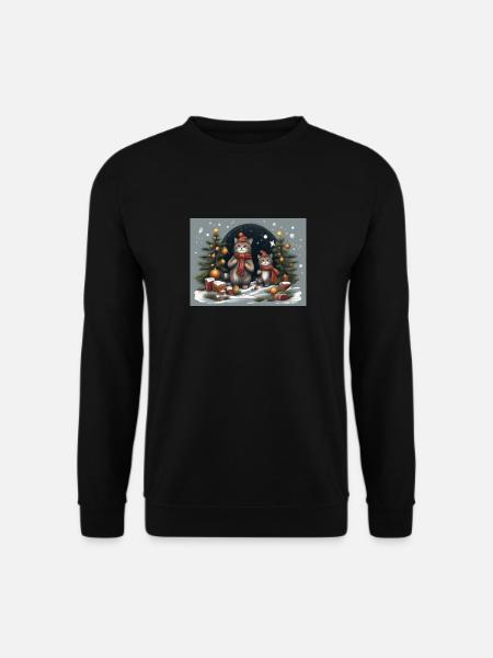 Weihnachtskätzchen - Unisex Pullover - Schwarz