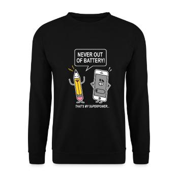 Lustiger Humor Sarkasmus Smartphon - Unisex Pullover - Schwarz - Vorne - Alina (178cm) & Michal (187cm)