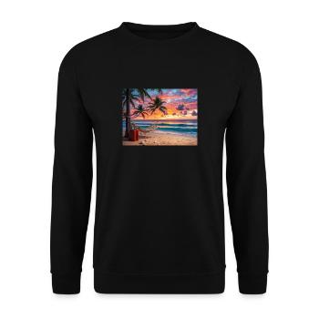 Coucher de soleil - Sweat-shirt Unisexe - noir - Devant - Alina (178cm) & Michal (187cm)